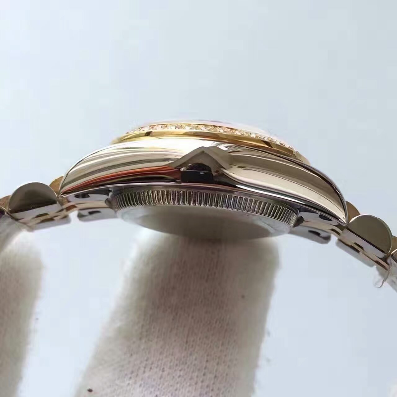 【台湾厂顶级复刻高仿手表】劳力士女装日志型系列279383RBR香槟面表盘女士腕表 / R144