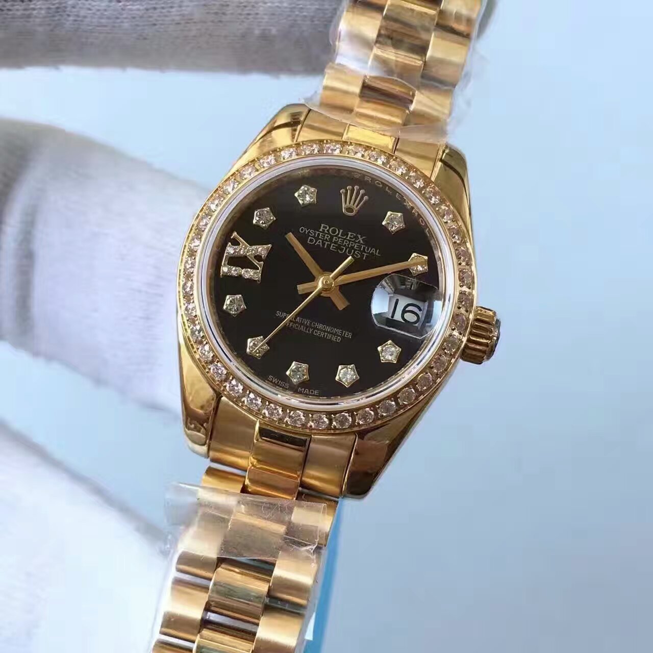 【台湾厂一比一复刻手表】劳力士女装日志型系列黑面表盘女士腕表 / R150