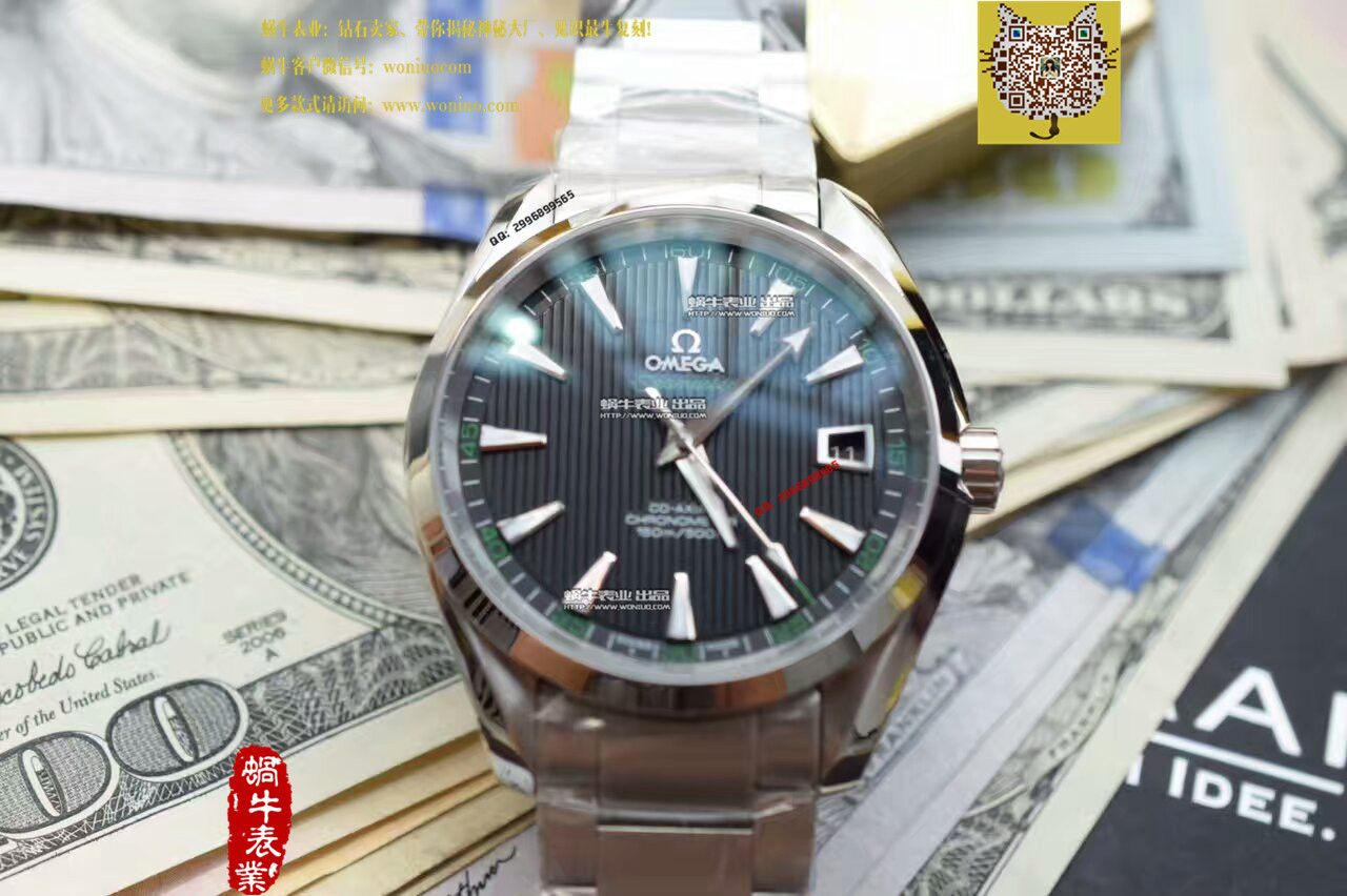 【KW厂一比一超A高仿手表】欧米茄海马系列231.10.42.21.01.001黑面绿字231.10.42.21.01.001男表 / M136