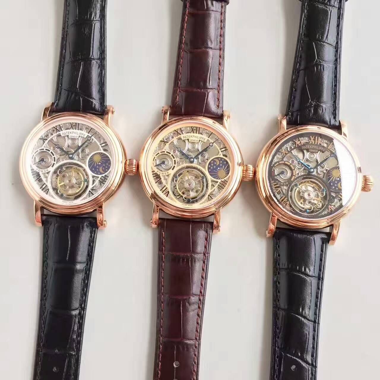 【TF厂一比一高精仿手表】百达翡丽镂空雕花动力星辰真陀飞轮腕表 / BD202