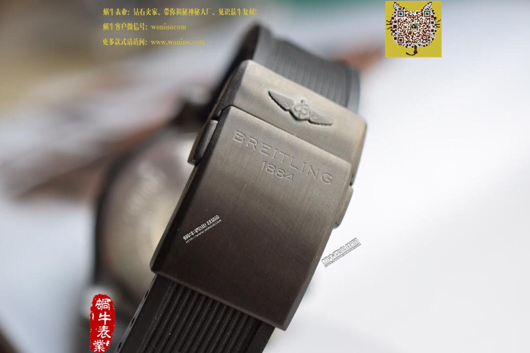 【实物图鉴赏】NOOB厂1:1复刻手表之百年灵复仇者系列黑钢表壳黑面表盘橡胶表带腕表 / BL015.0