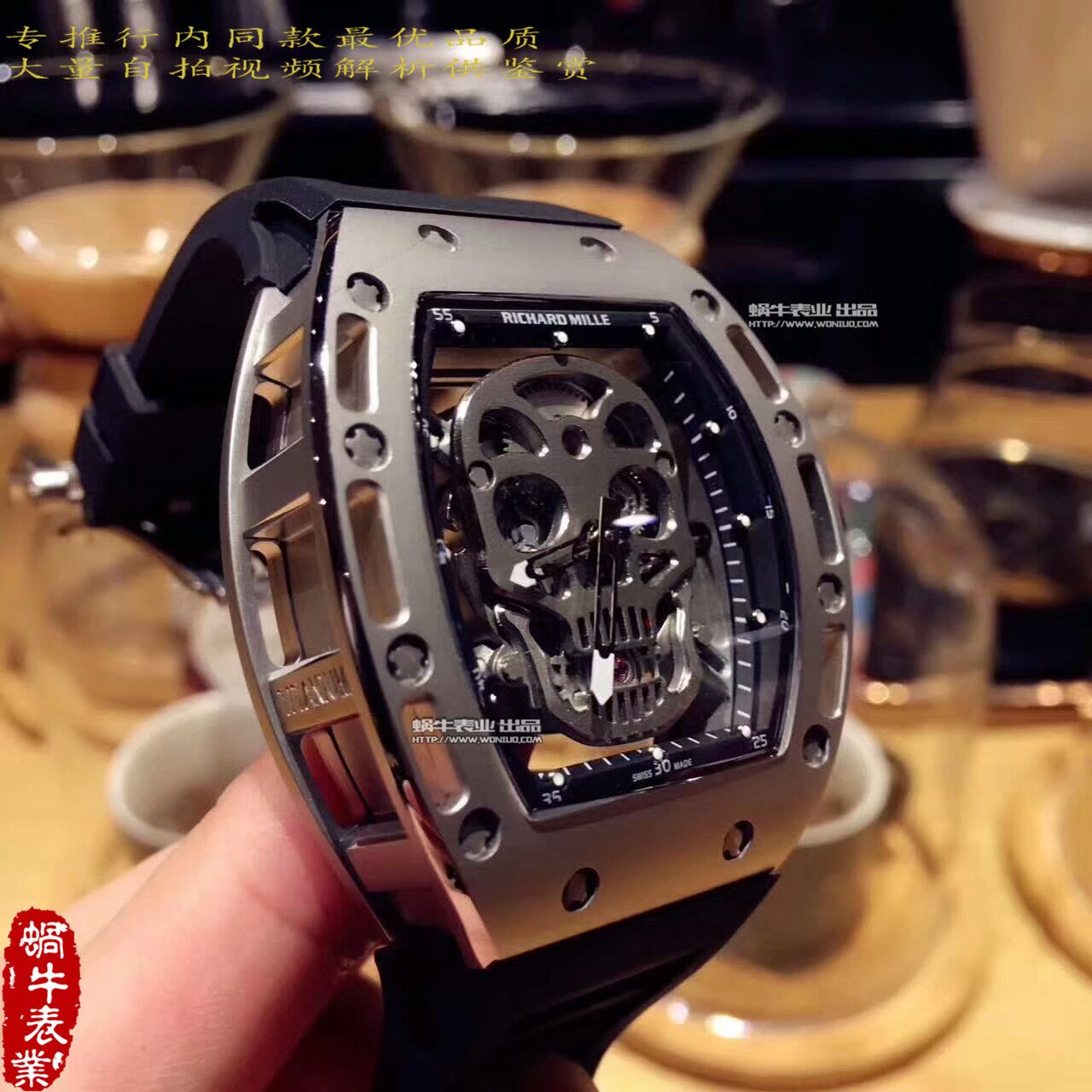 【KV一比一超A高仿手表】理查德.米勒男士系列RM 052银面骷髅头腕表 / RM 052B