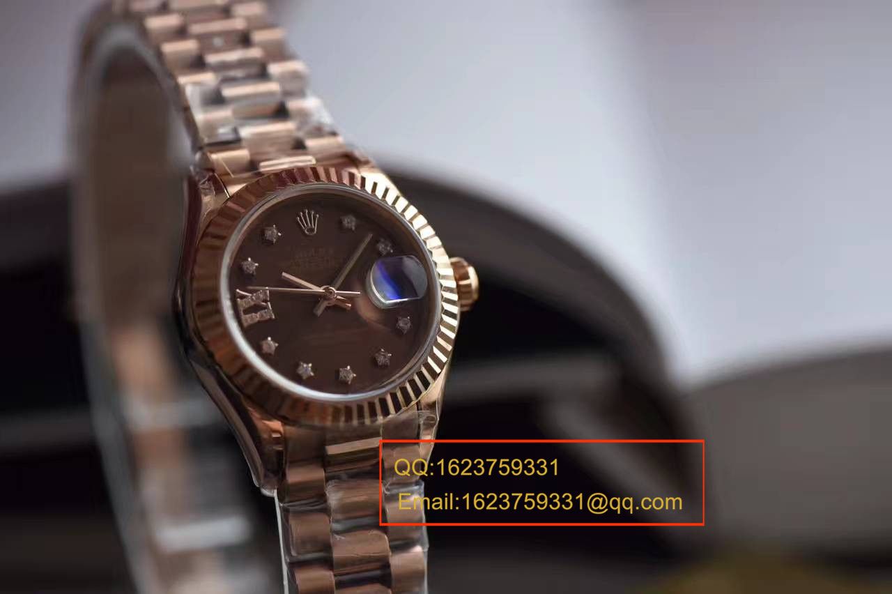 【SY厂一比一超A高仿手表】劳力士女装日志型系列279171巧克力面表盘女士腕表 / RBA182