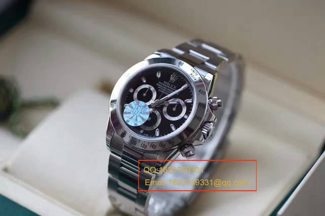 【实拍图鉴赏】JF厂一比一复刻高仿手表之劳力士宇宙计型迪通拿系列116520-78590 男表 / RBB011A