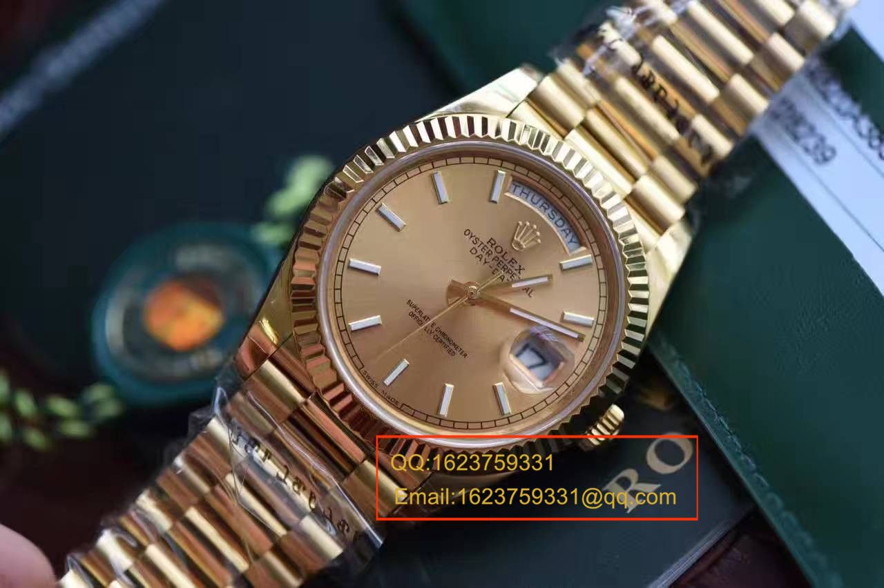 【EW厂1:1顶级复刻高仿手表】劳力士星期日历型系列228238香槟面表盘腕表 / RBA120