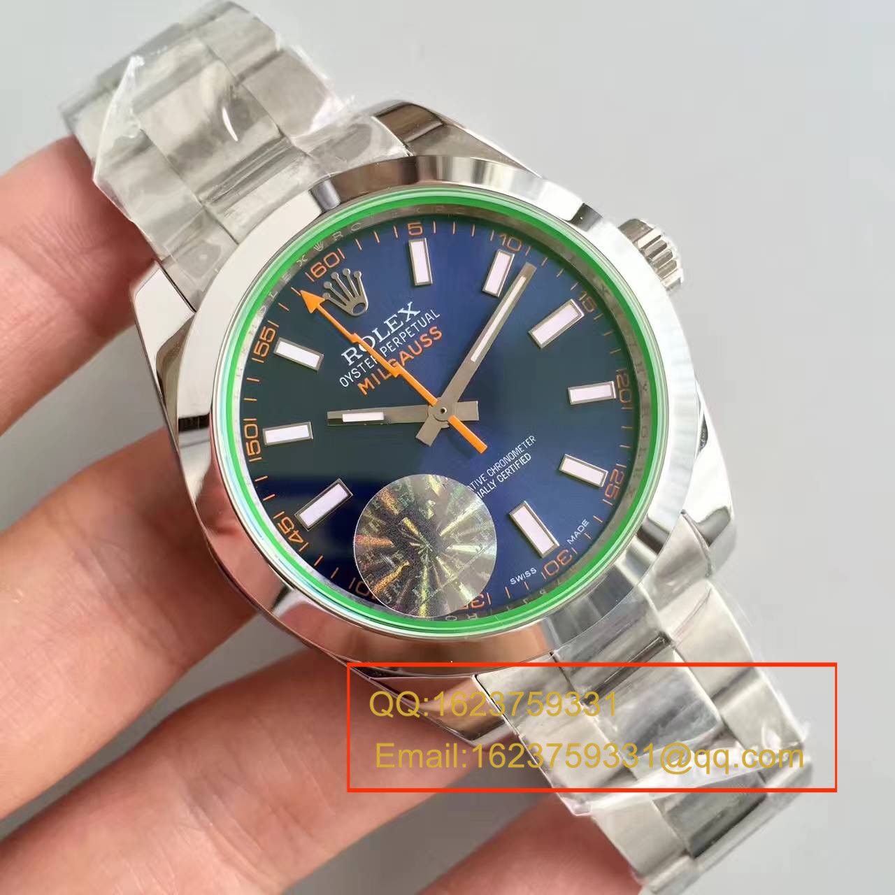 【JF厂1:1高精仿手表】劳力士MILGAUSS系列116400-GV-72400蓝盘腕表《蓝面闪电》 / R001
