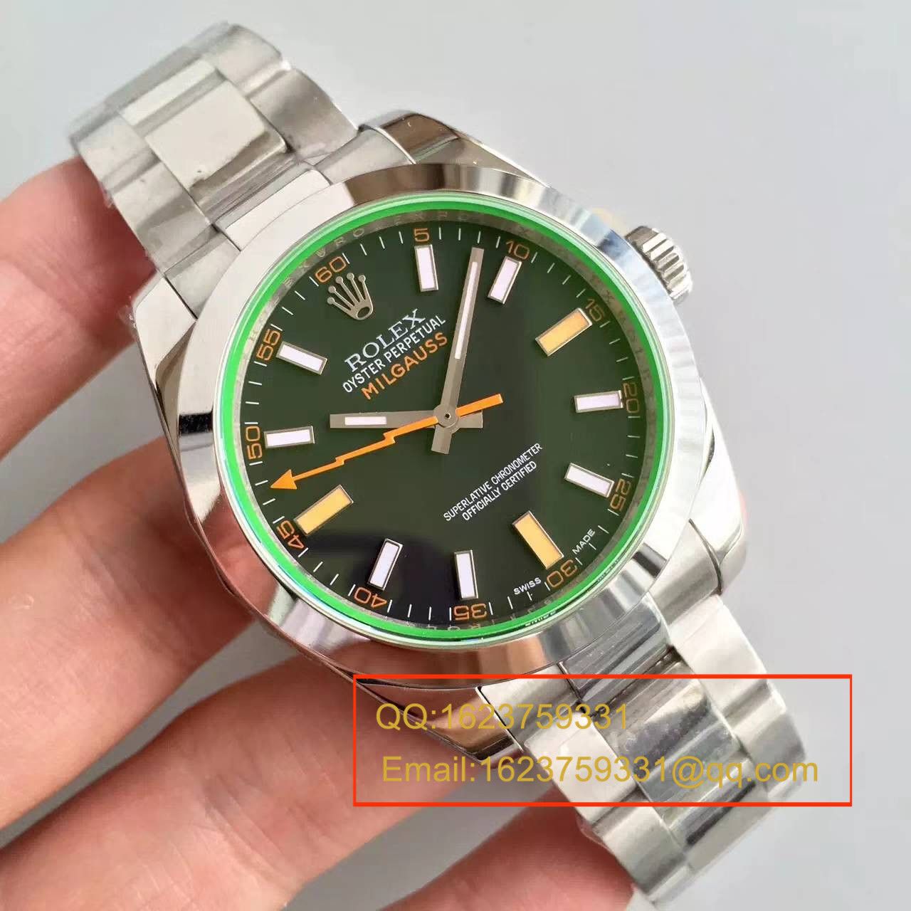 【JF厂1:1高仿手表】劳力士MILGAUSS系列116400-GV-72400黑盘腕表《黑面闪电》 / R002