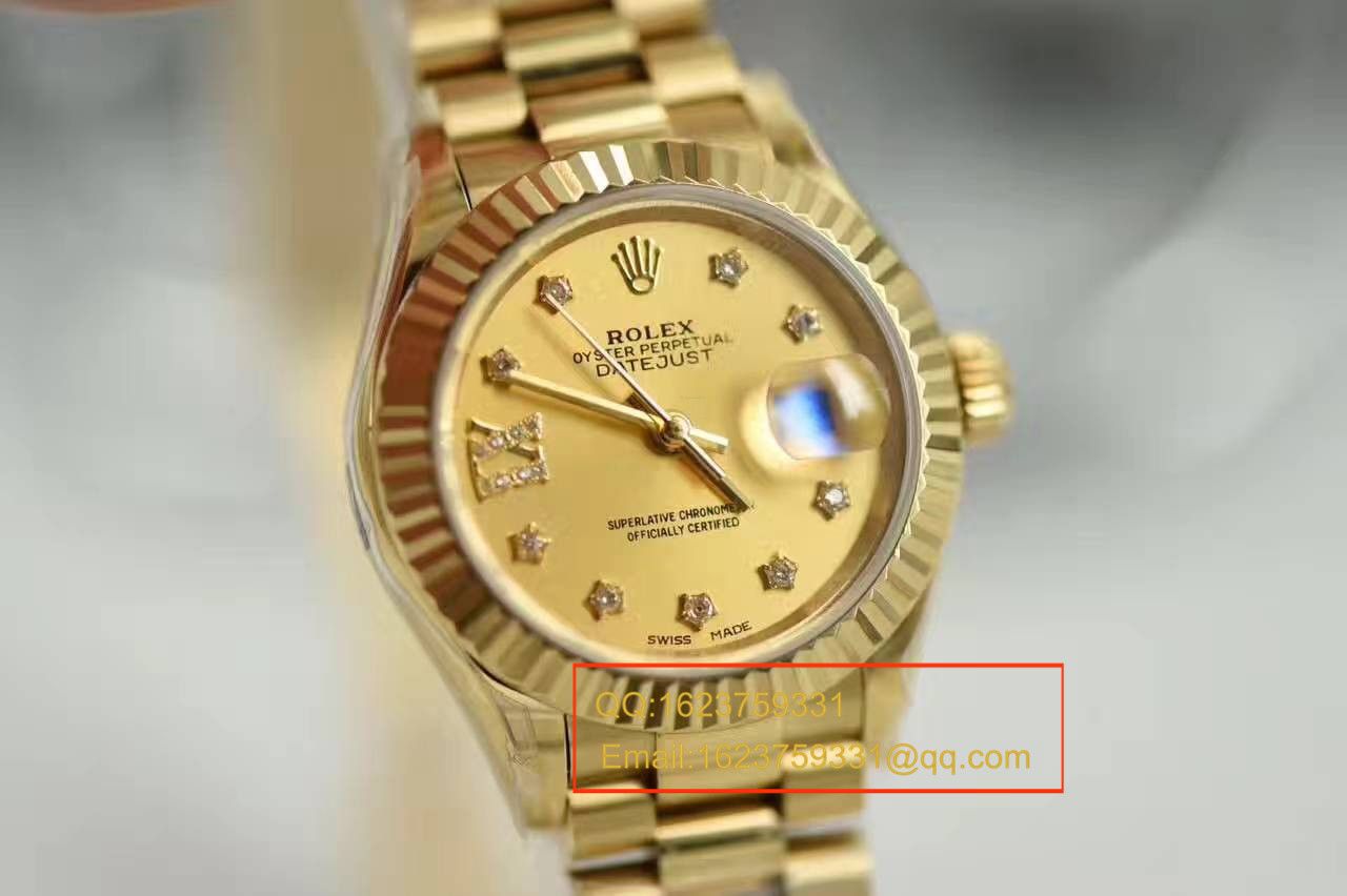 【SY厂一比一超A高仿手表】劳力士女装日志型系列279178香槟面女士腕表 / RB0126A