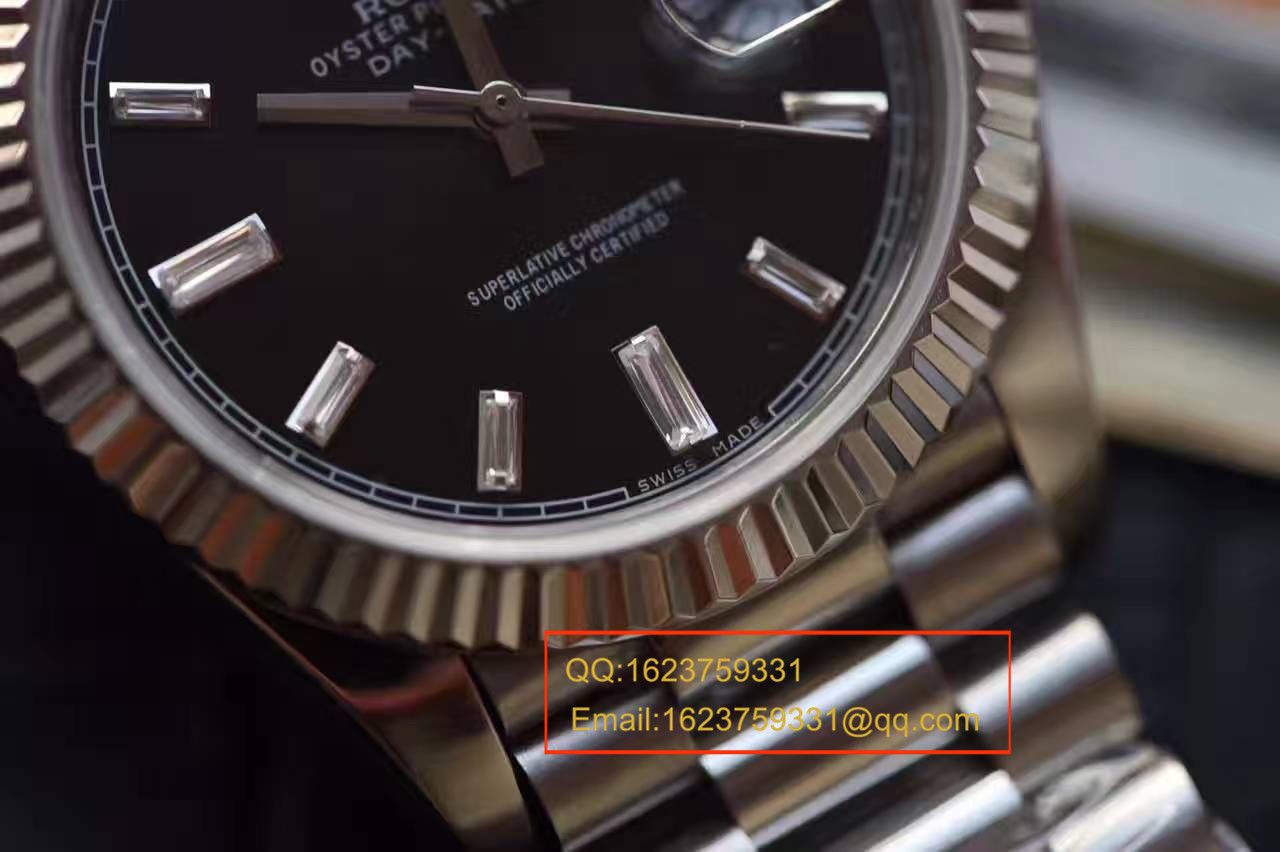 【台湾厂一比一超A高仿手表】劳力士星期日历型系列228239黑面表盘钻钉腕表 / RB0180