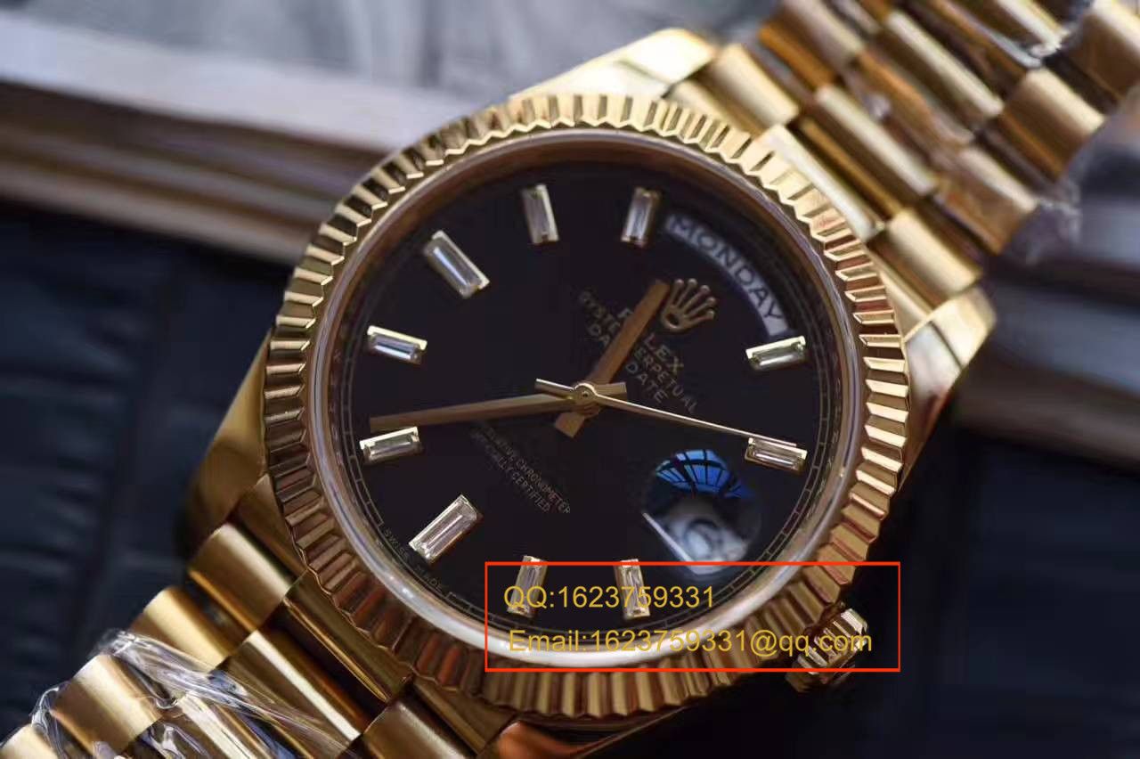【台湾厂一比一超A高仿腕表】劳力士星期日历型系列228238黑面表盘 / RBA176