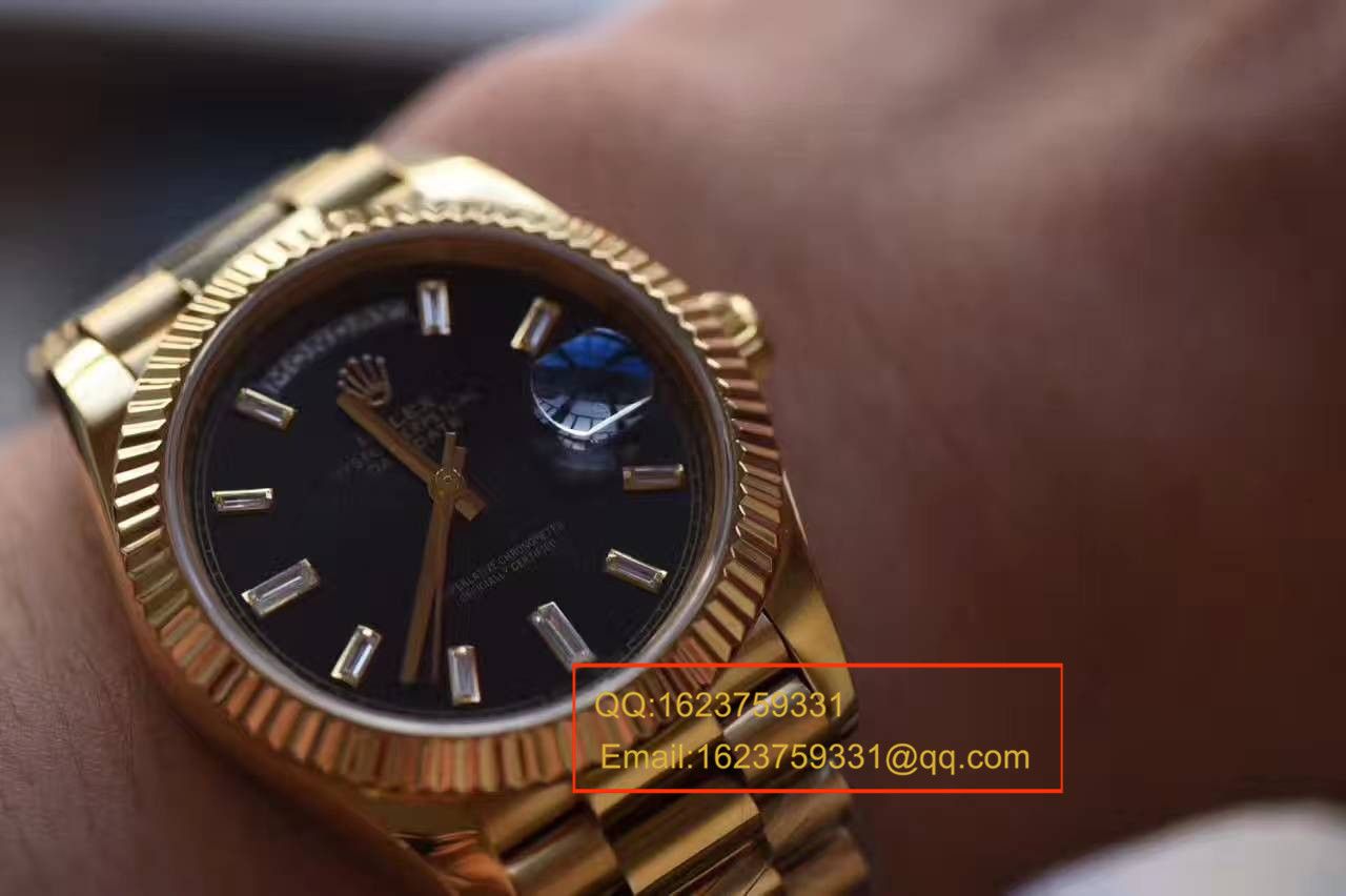 【台湾厂一比一超A高仿腕表】劳力士星期日历型系列228238黑面表盘 / RBA176