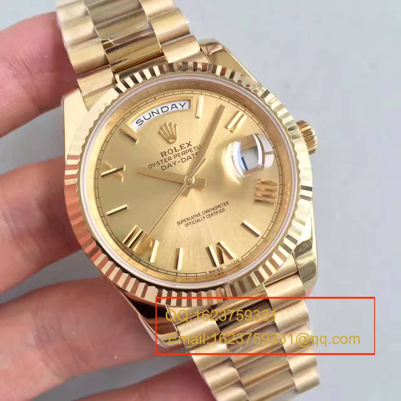 【N厂一比一高精仿手表】劳力士星期日历型系列218238-83218 香槟面表盘腕表 / RBE168