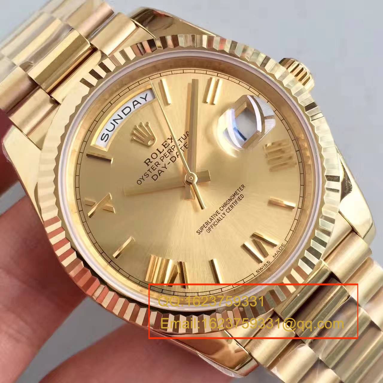 【N厂一比一高精仿手表】劳力士星期日历型系列218238-83218 香槟面表盘腕表 / RBE168