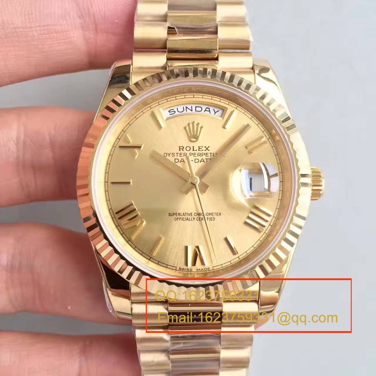 【N厂一比一高精仿手表】劳力士星期日历型系列218238-83218 香槟面表盘腕表 / RBE168