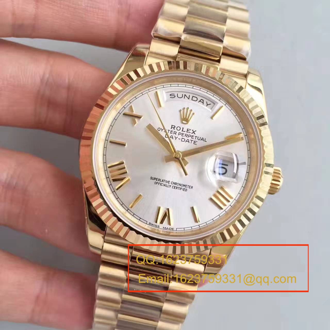 【N厂一比一超A高仿手表】劳力士星期日历型系列218238-83218 白盘腕表 / RBE166
