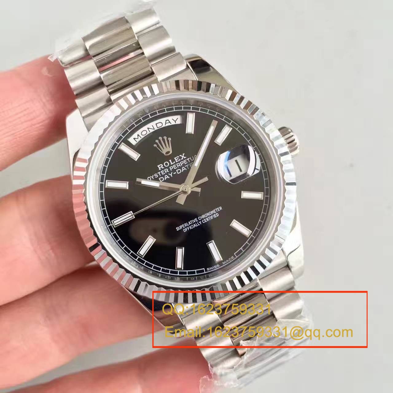 【NOOB厂超A高精仿手表】劳力士星期日历型系列228239-黑盘腕表 / RBE070