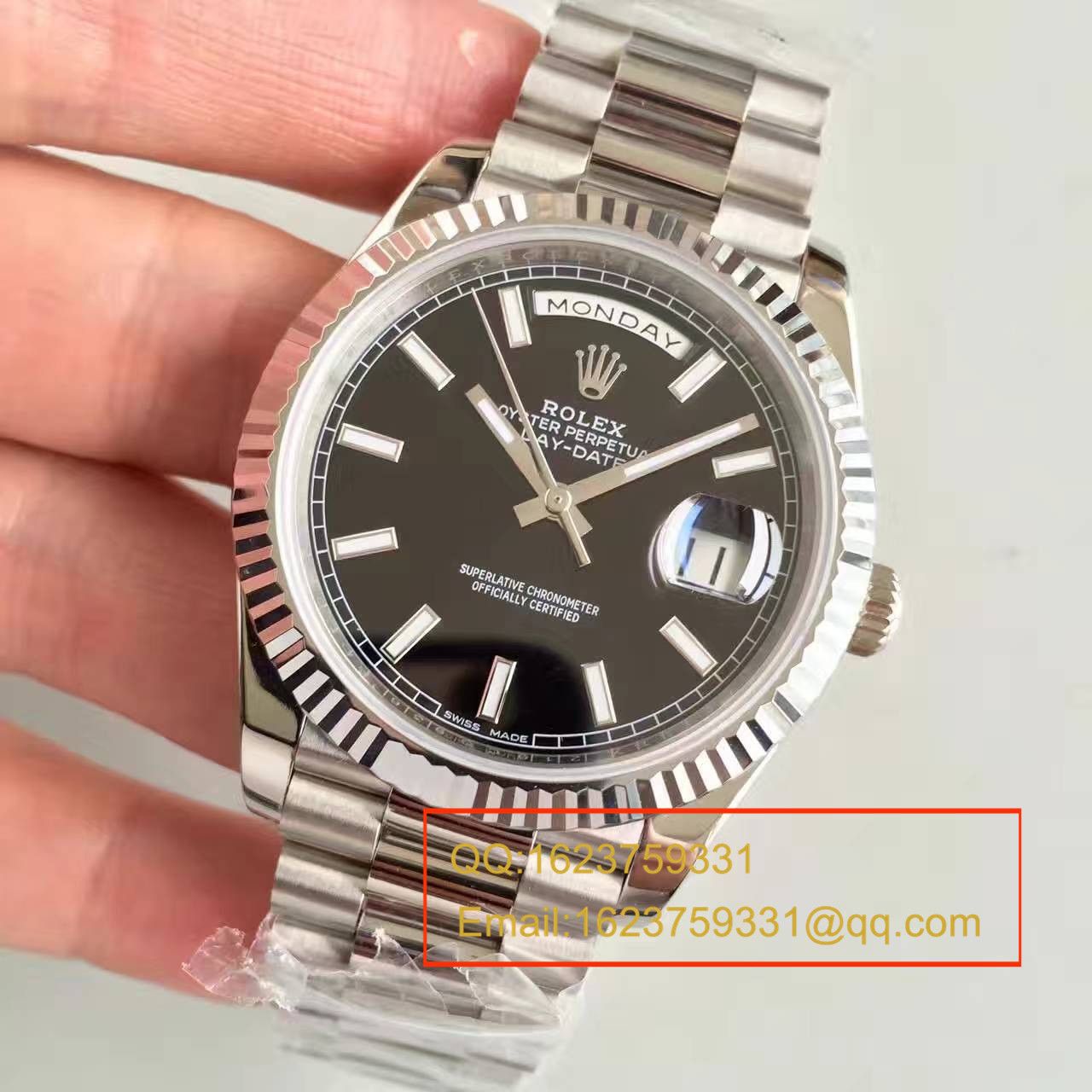 【NOOB厂超A高精仿手表】劳力士星期日历型系列228239-黑盘腕表 / RBE070