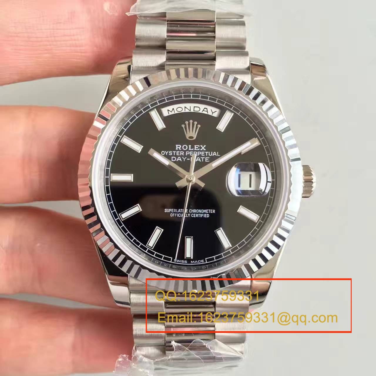 【NOOB厂超A高精仿手表】劳力士星期日历型系列228239-黑盘腕表 / RBE070