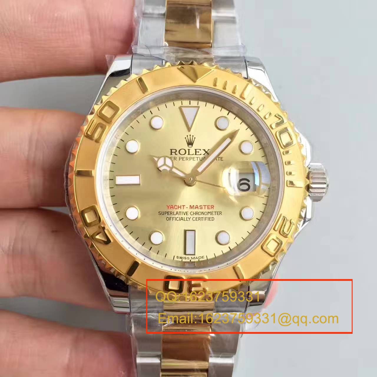 【JF厂一比一超A高仿手表】劳力士游艇名仕型系列168623-78753 香槟面表盘腕表 / RBc098