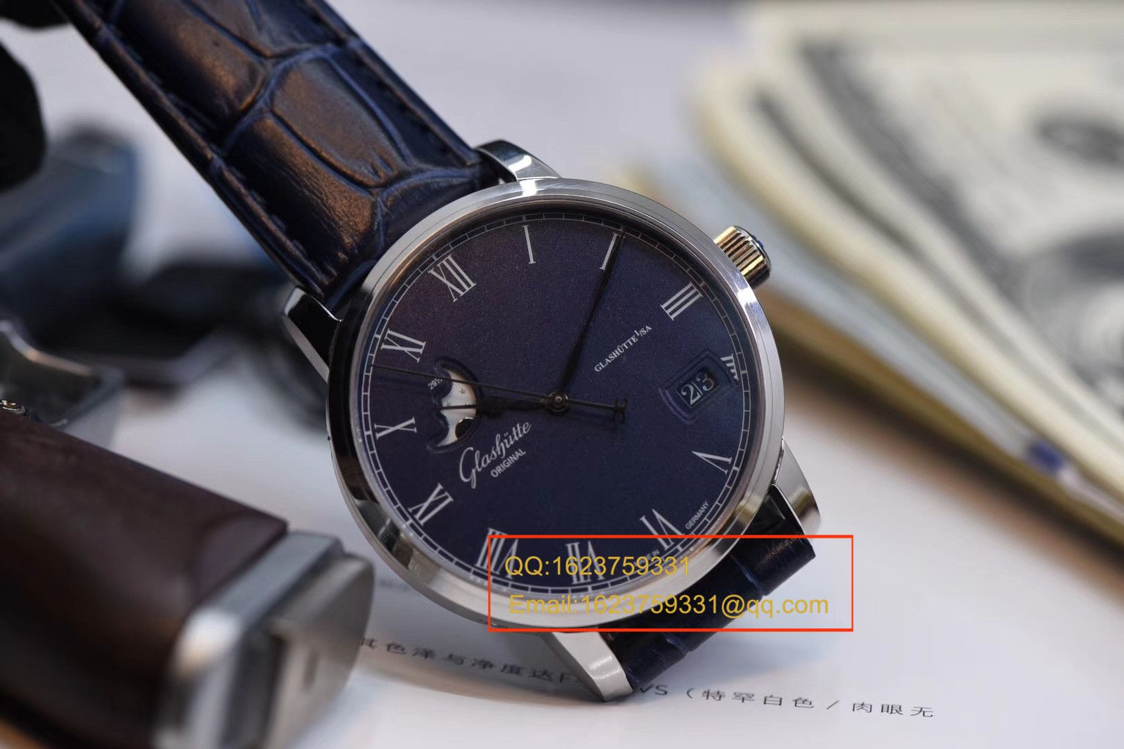 【GF一比一顶级复刻高仿手表】格拉苏蒂原创精髓议员大日历月相系列100-04-05-12-30腕表 / GLAB016