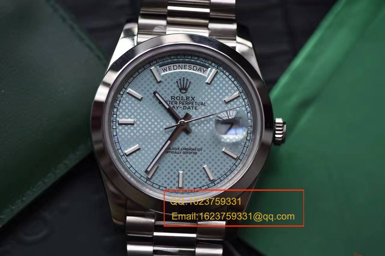 【实拍图鉴赏】EW厂1:1超A高精仿手表之劳力士星期日历型系列228206-83416腕表 / R113A