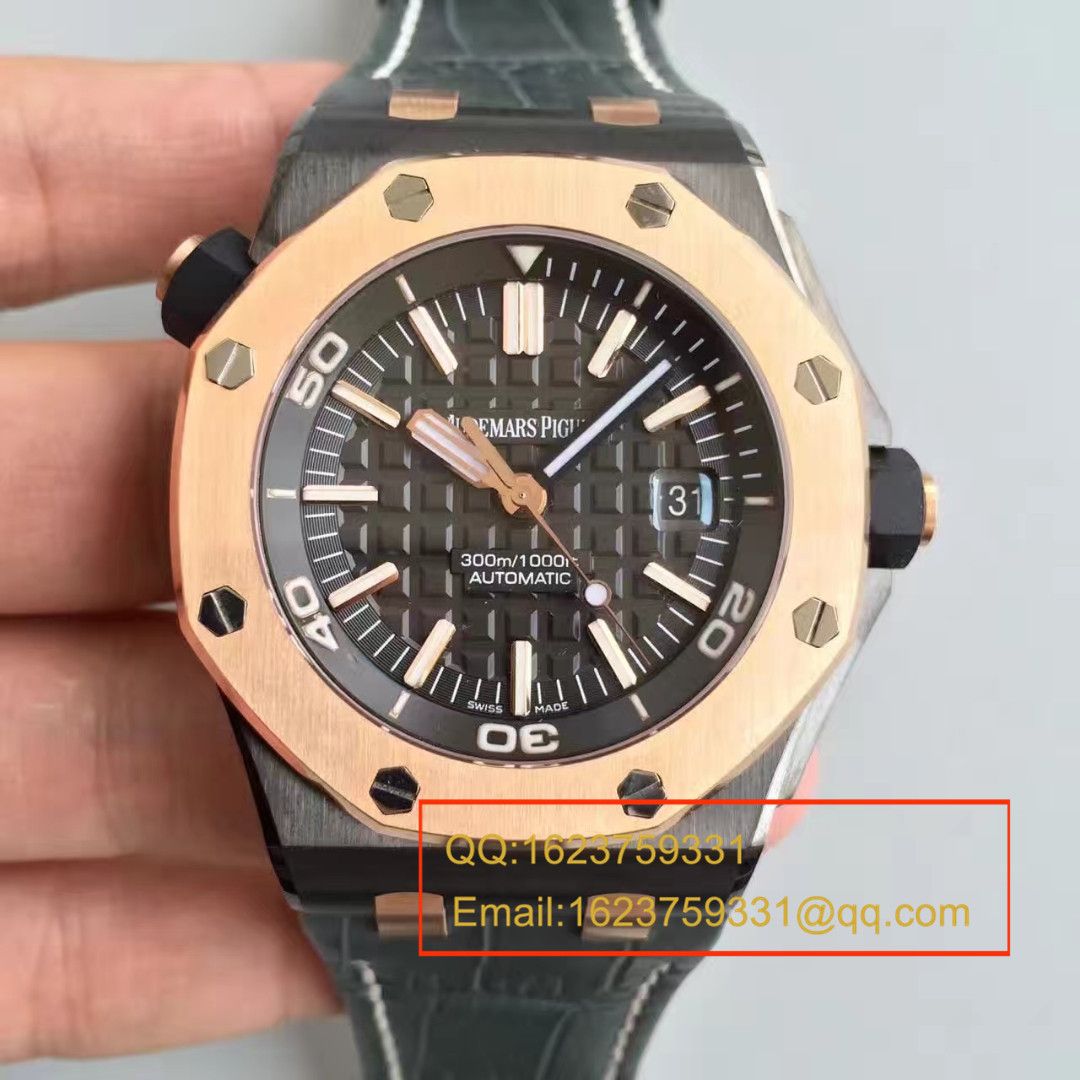 【JF厂一比一高仿手表】AP爱彼皇家橡树15703系列 马会女皇杯男表《真皮表带》 / APBF094B