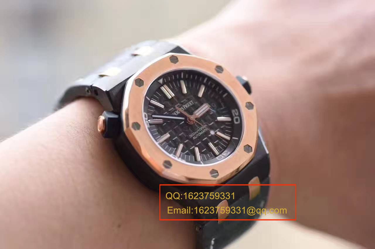 【JF厂一比一高仿手表】AP爱彼皇家橡树15703系列 马会女皇杯男表《真皮表带》 / APBF094B