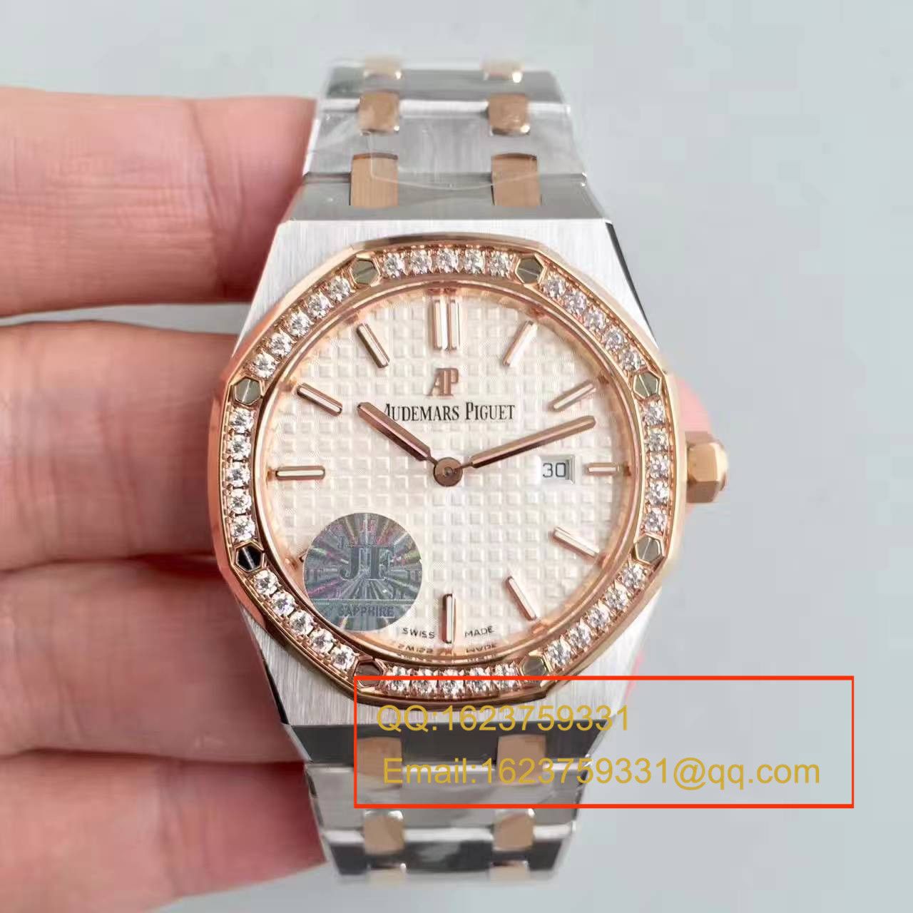 【视频解析1:1复刻高仿手表】爱彼皇家橡树系列67651ST.ZZ.1261ST.01女装石英机芯 / APAD089