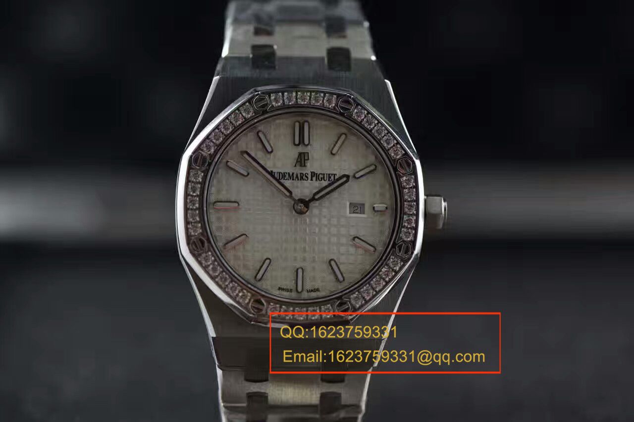 【视频解析1:1复刻高仿手表】爱彼皇家橡树系列67651ST.ZZ.1261ST.01女装石英机芯 / APAD089