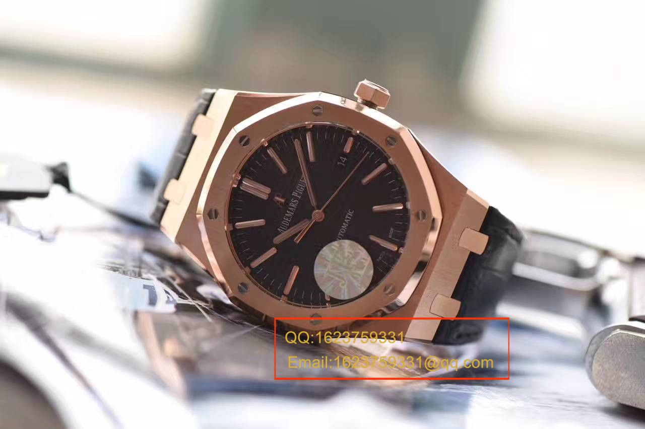 【JF厂1:1复刻高仿手表】爱彼皇家橡树系列15400OR.OO.D002CR.01腕表《真皮表带款》 / AP015