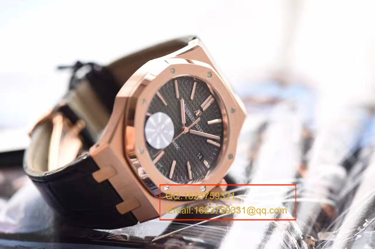 【JF厂1:1复刻高仿手表】爱彼皇家橡树系列15400OR.OO.D002CR.01腕表《真皮表带款》 / AP015