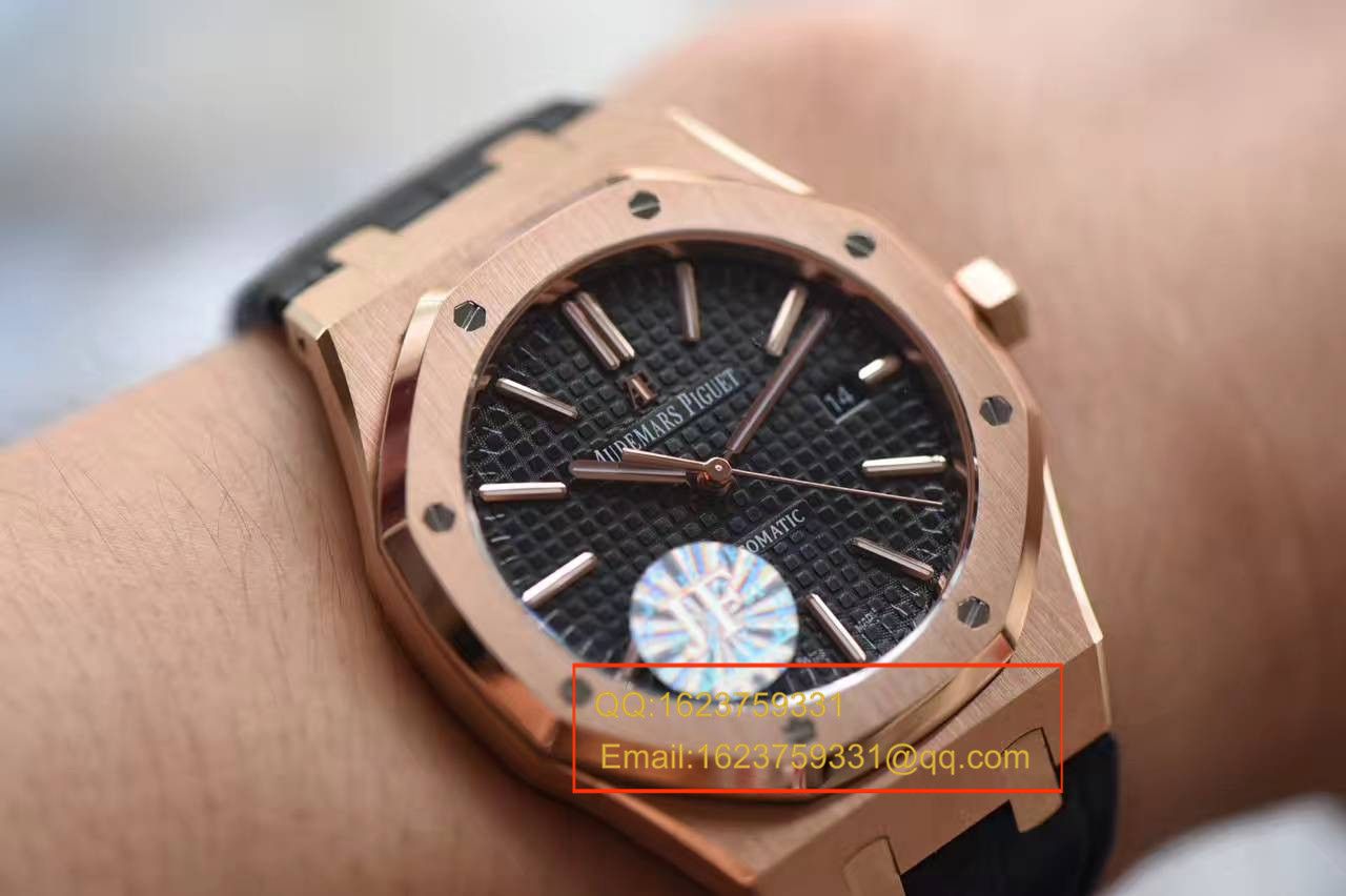 【JF厂1:1复刻高仿手表】爱彼皇家橡树系列15400OR.OO.D002CR.01腕表《真皮表带款》 / AP015