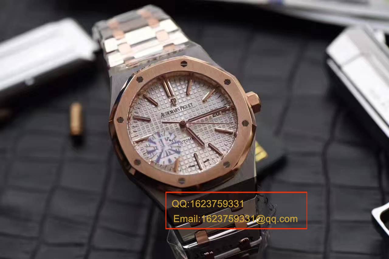 JF厂爱彼皇家橡树系列15400SR.OO.1220SR.01腕表《精钢间金表带》顶级复刻高仿男女腕表 / AP016