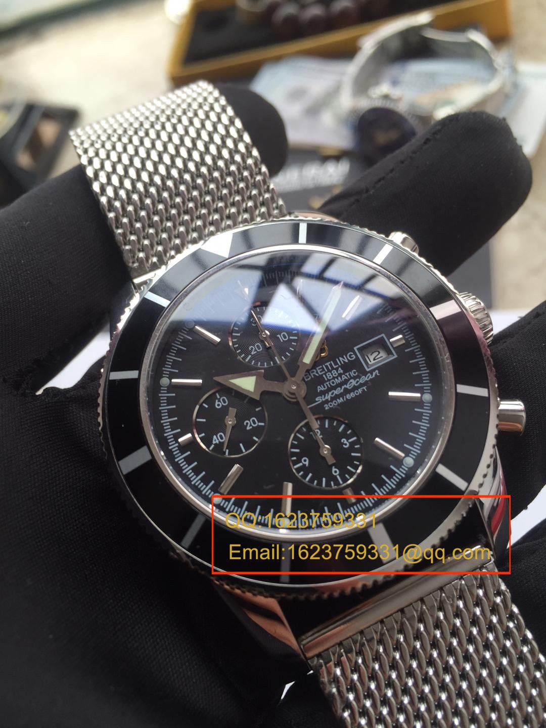 【视频解析】百年灵超级海洋文化系列精钢表壳-黑面表盘-Ocean Classic表链腕表 / BLAH053