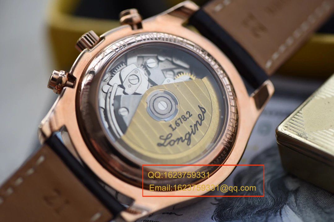 【视频解析】浪琴名匠复刻高仿旗舰版本八针月相土豪金版本腕表《表圈镶钻》 / L066