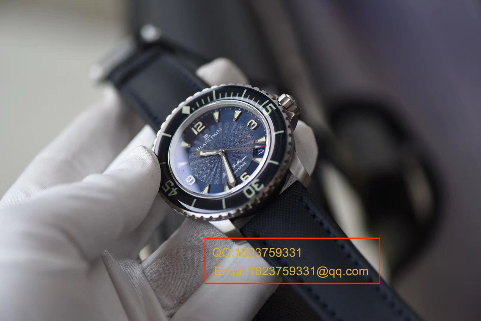 【视频评测ZF一比一超A高仿手表】宝珀Blancpain 五十噚超薄机芯系列 5015D-1140-52B蓝面腕表 / BP035