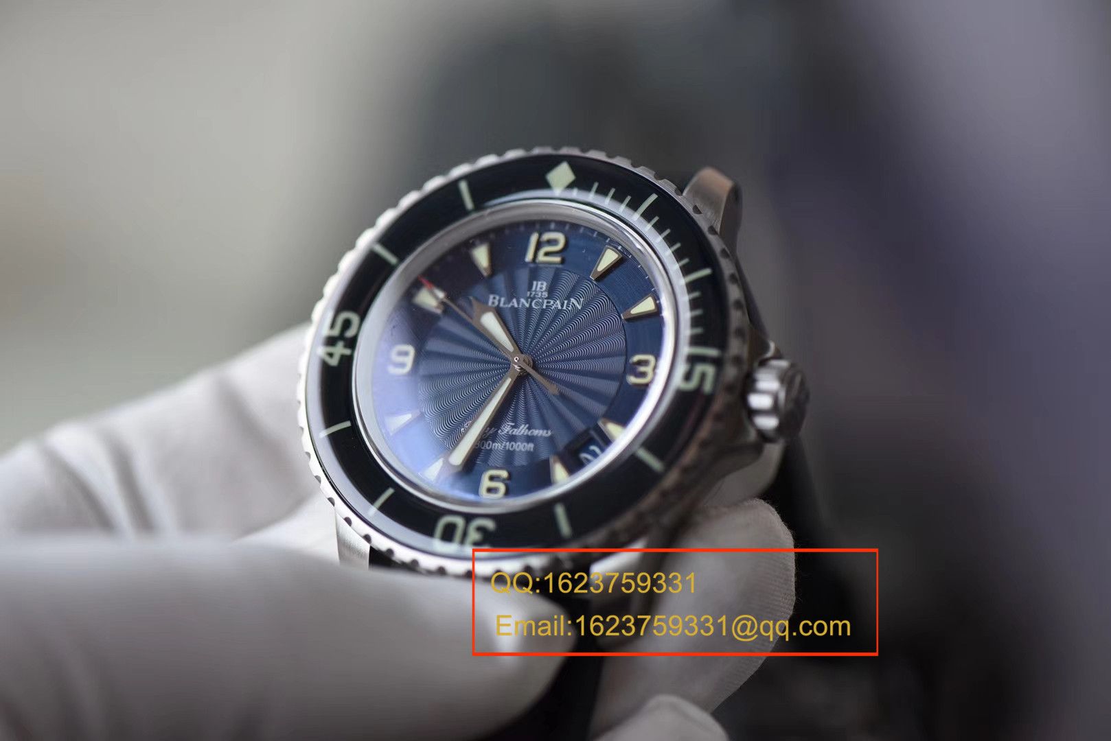 【视频评测ZF一比一超A高仿手表】宝珀Blancpain 五十噚超薄机芯系列 5015D-1140-52B蓝面腕表 / BP035
