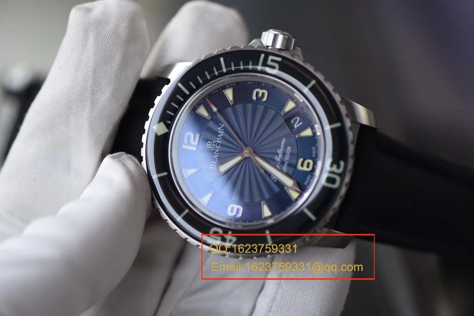 【视频评测ZF一比一超A高仿手表】宝珀Blancpain 五十噚超薄机芯系列 5015D-1140-52B蓝面腕表 / BP035