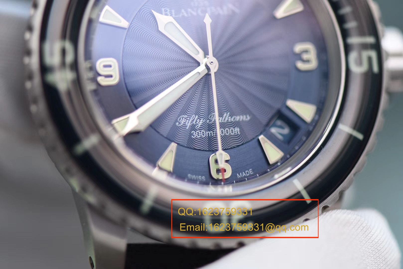 【视频评测ZF一比一超A高仿手表】宝珀Blancpain 五十噚超薄机芯系列 5015D-1140-52B蓝面腕表 / BP035