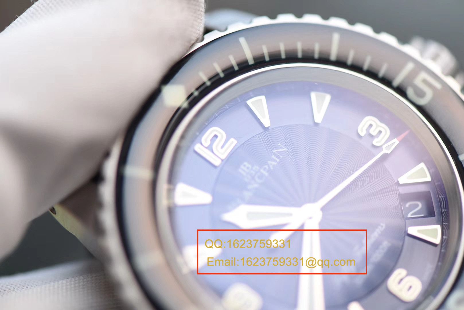 【视频评测ZF一比一超A高仿手表】宝珀Blancpain 五十噚超薄机芯系列 5015D-1140-52B蓝面腕表 / BP035