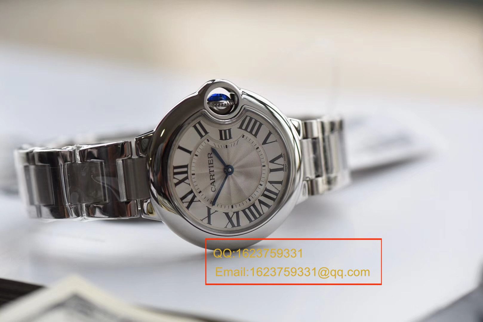 【独家视频测评V6厂一比一高精仿手表】卡地亚蓝气球系列W6920084女士33毫米石英腕表 / KAC080