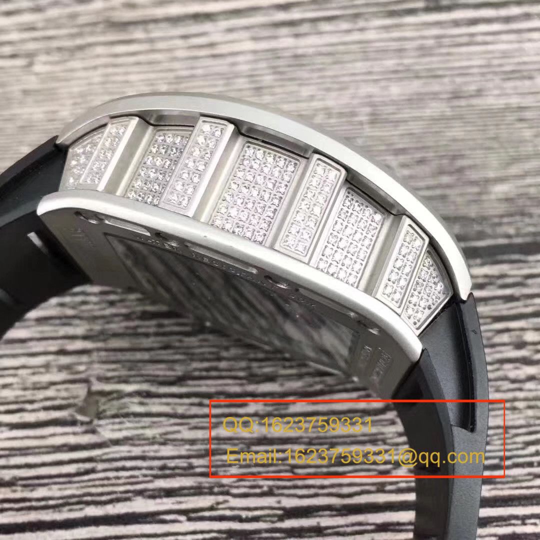 【KV一比一超A高仿手表】理查德.米勒RICHARD MILLE男士系列RM 052银面骷髅头满钻腕表 / RM052C