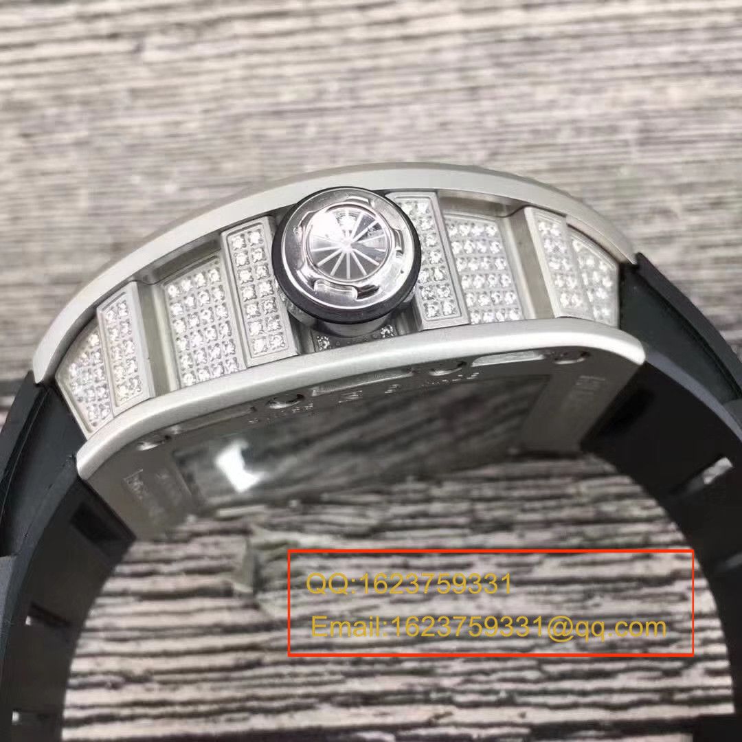 【KV一比一超A高仿手表】理查德.米勒RICHARD MILLE男士系列RM 052银面骷髅头满钻腕表 / RM052C