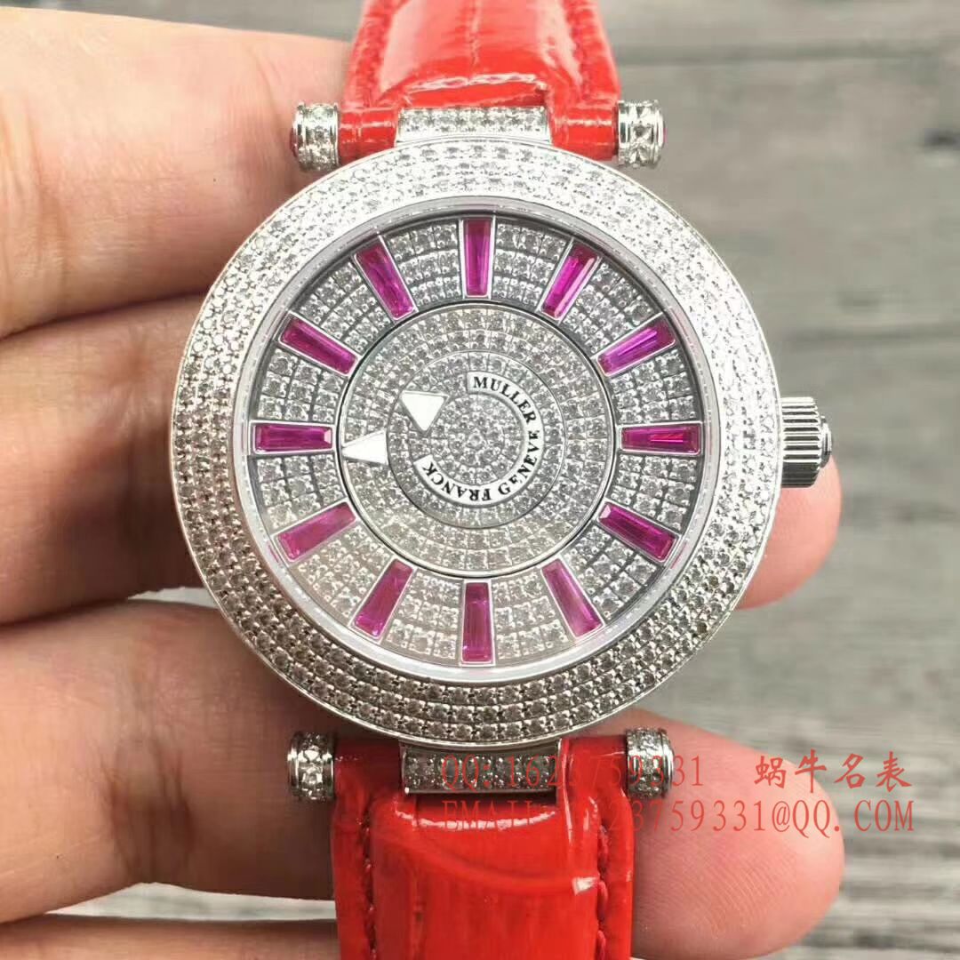 法兰克.穆勒DOUBLE MYSTERY系列42 DM D2R CD 白盘绿面表带女士腕表 / FLBF015