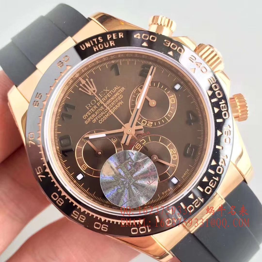 【JF1:1顶级复刻高仿手表】劳力士宇宙计型迪通拿系列116515LN-L(FC) 咖啡面机械腕表 / R009