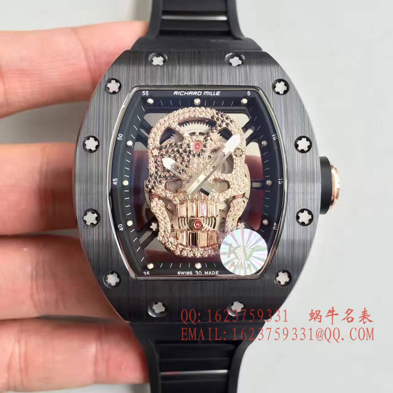 【视频解析】1:1超A精仿KV出品顶级版理查德米勒骷髅头RM 52系列手表 / R007