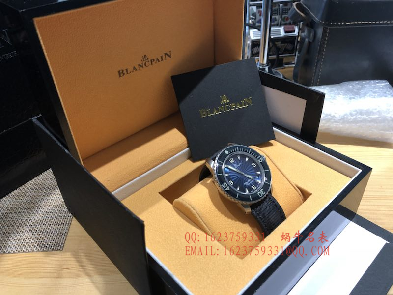 【视频评测ZF一比一超A高仿手表】宝珀Blancpain 五十噚超薄机芯系列 5015D-1140-52B蓝面腕表 / BP035