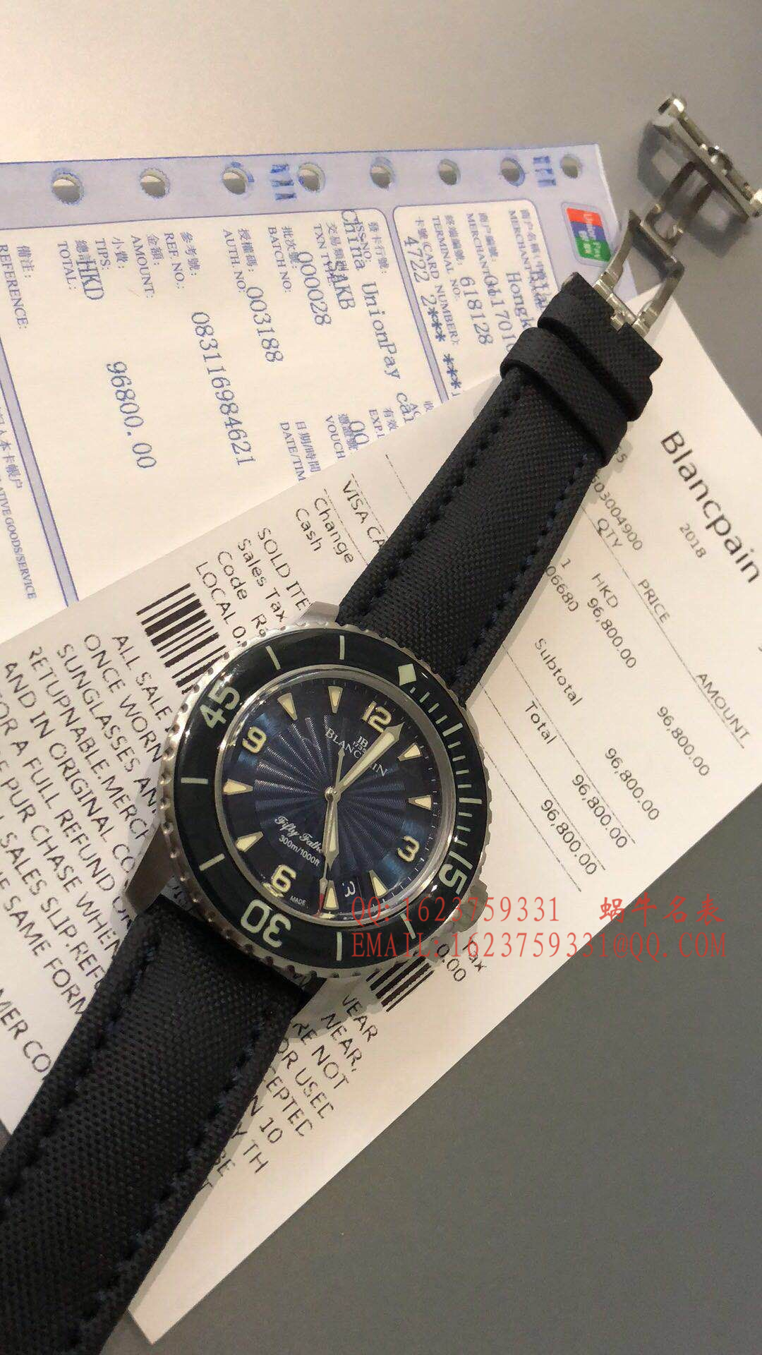 【视频评测ZF一比一超A高仿手表】宝珀Blancpain 五十噚超薄机芯系列 5015D-1140-52B蓝面腕表 / BP035