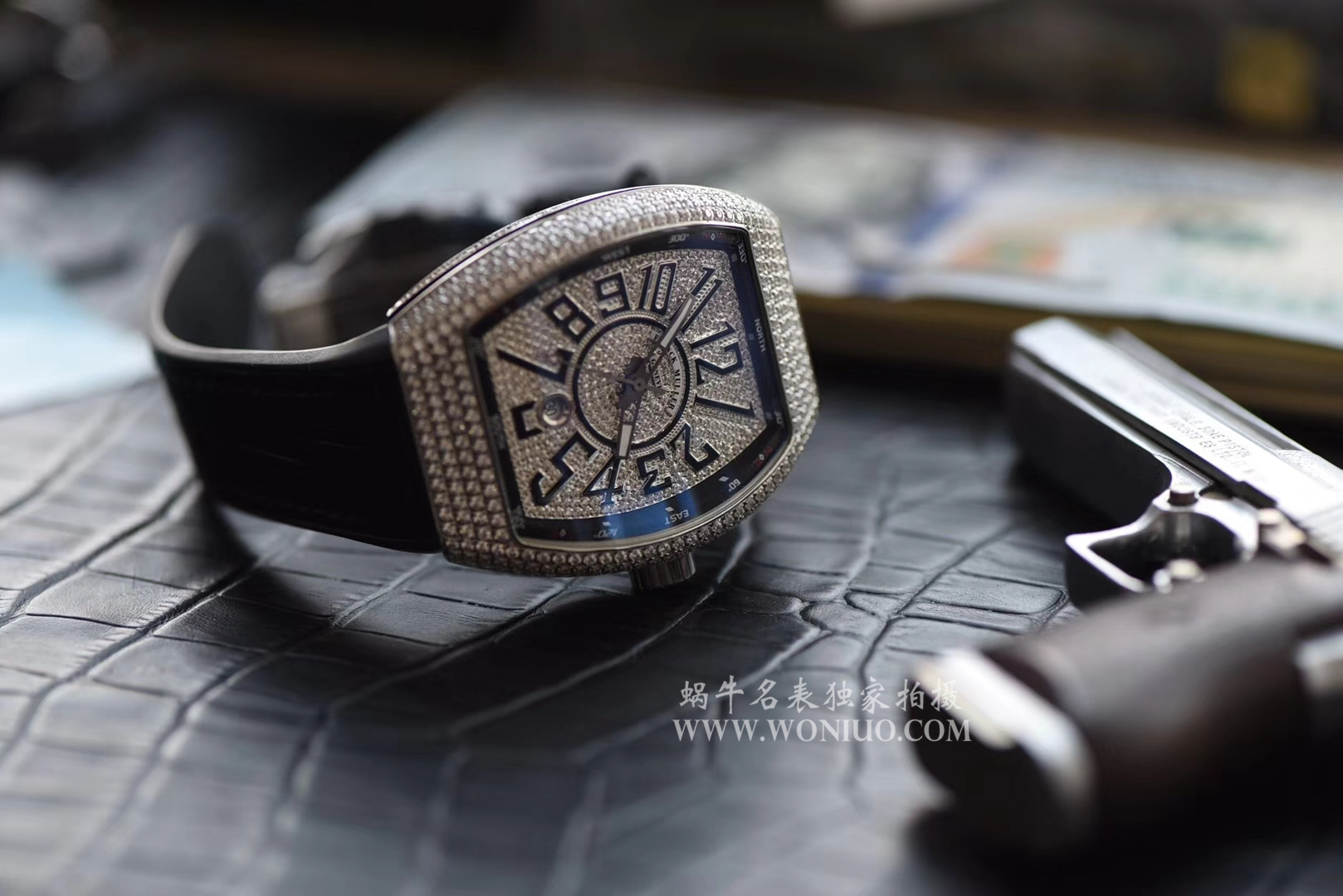 【FM一比一超A高仿手表】法兰克穆勒VANGUARD系列Vanguard Lady 白金钻石腕錶腕表 / 法穆兰FL013