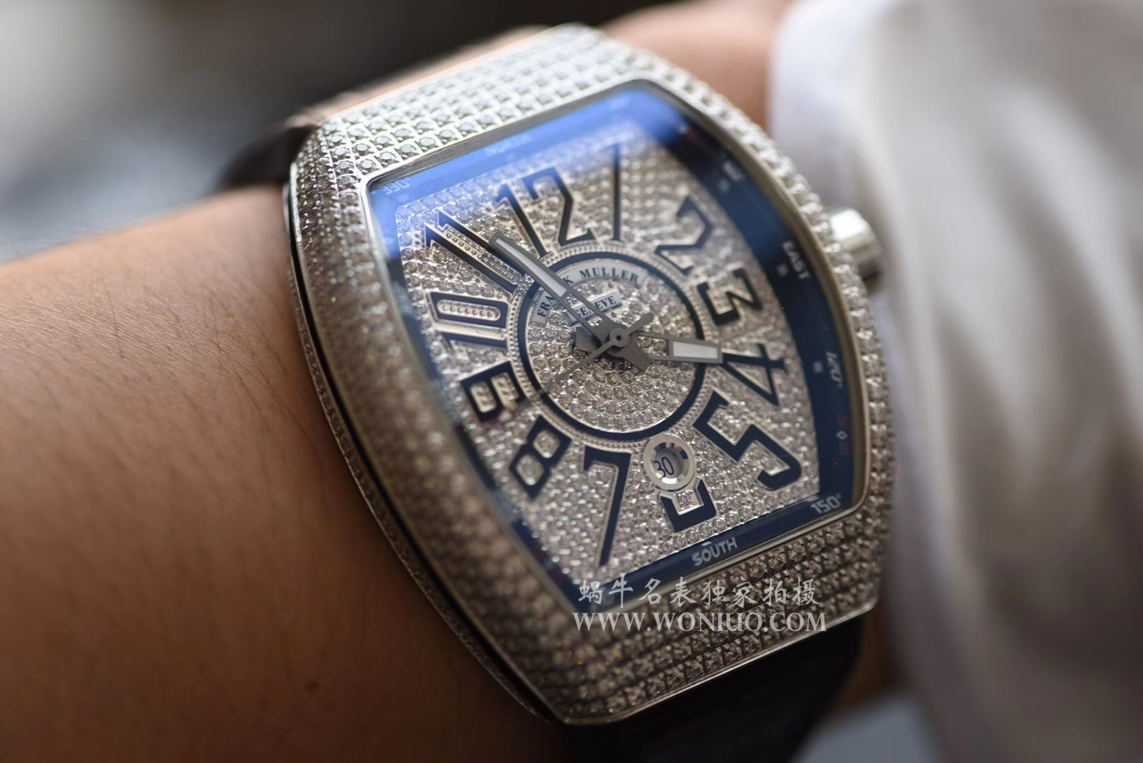 【FM一比一超A高仿手表】法兰克穆勒VANGUARD系列Vanguard Lady 白金钻石腕錶腕表 / 法穆兰FL013